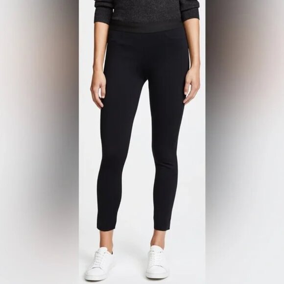 J Brand Jeans Black Neoprene Scuba Quinn Legging Cropped Ankle Pants Trousers - Picture 2 of 10